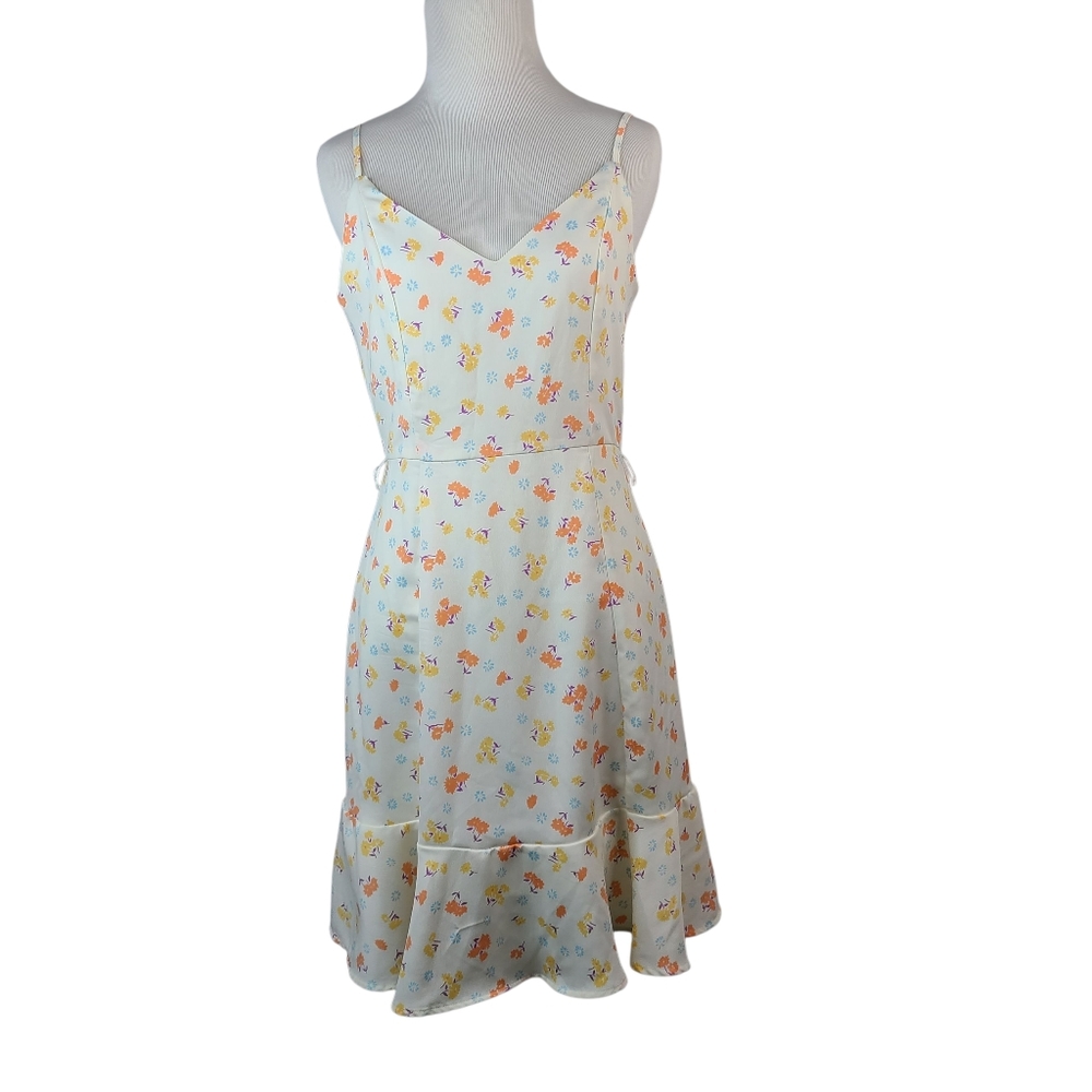 Modcloth Awe Of The Above Cream Floral Fit & Flare Dress Women's Size 6